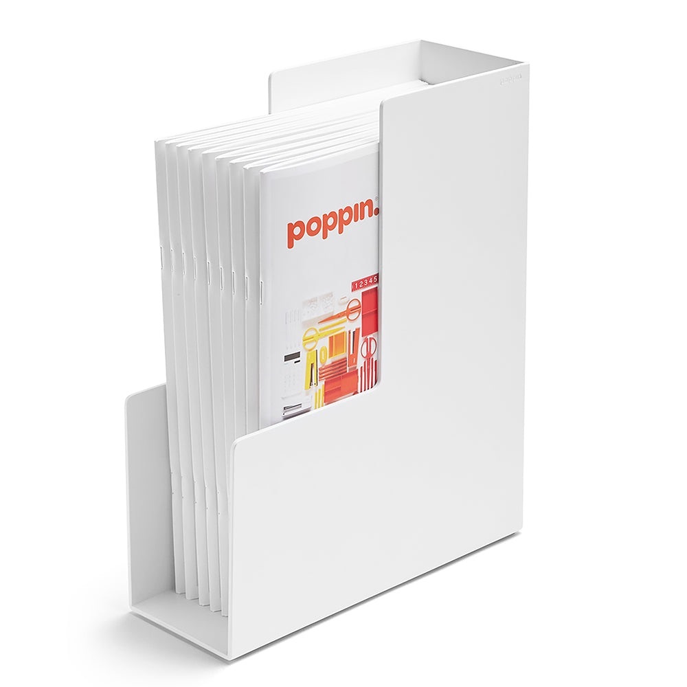 POPPIN White Acrylic Magazine File Holder